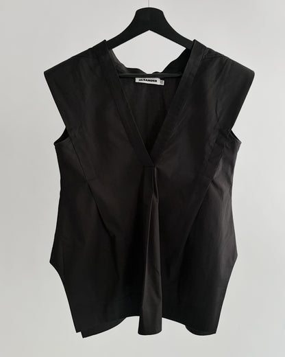 Jil Sander SS2013 Sculptural Black Cotton Top – Runway Piece