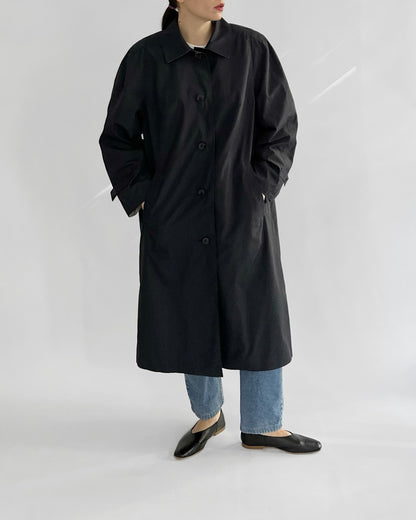 80s Dark Navy Trench Coat