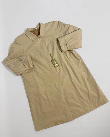 90s Italian Oversized Beige Trench Coat, NOS