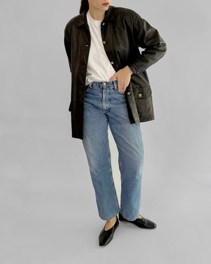 90s Chocolate Brown Leather Jacket
