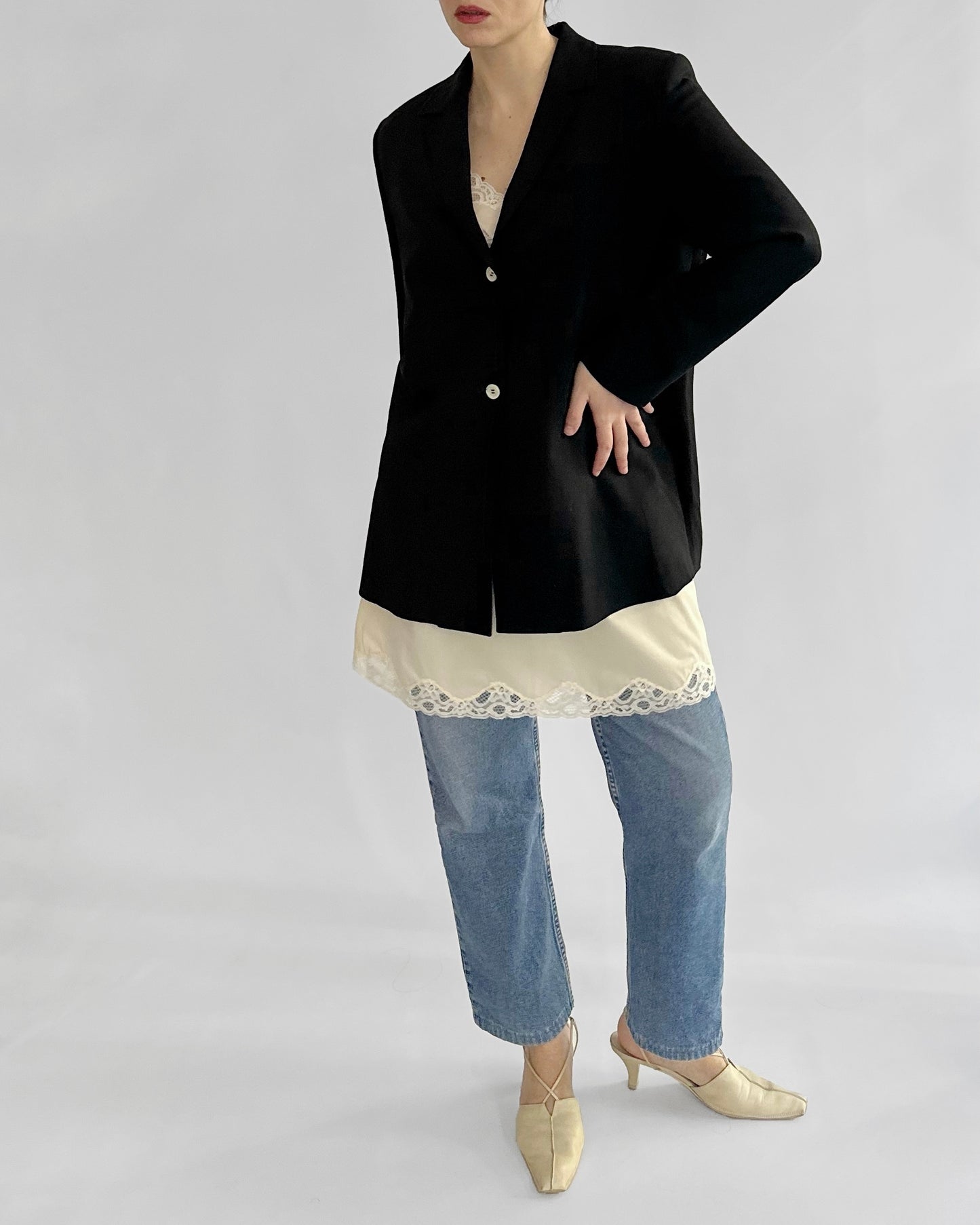 2000s Burberry Black Wool Blend Blazer