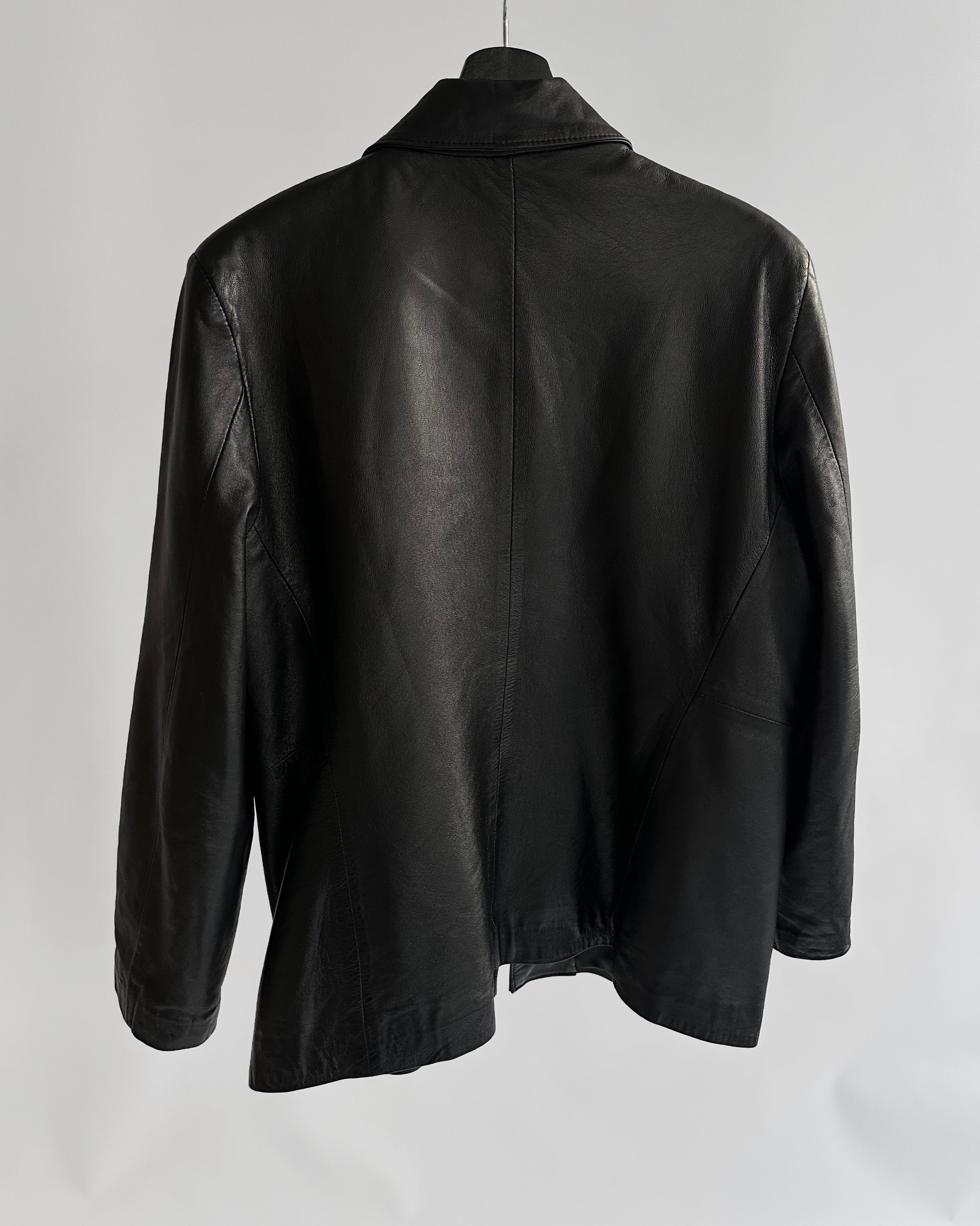 90s Black Zip-Up Leather Jacket – Alba Vintage Studio
