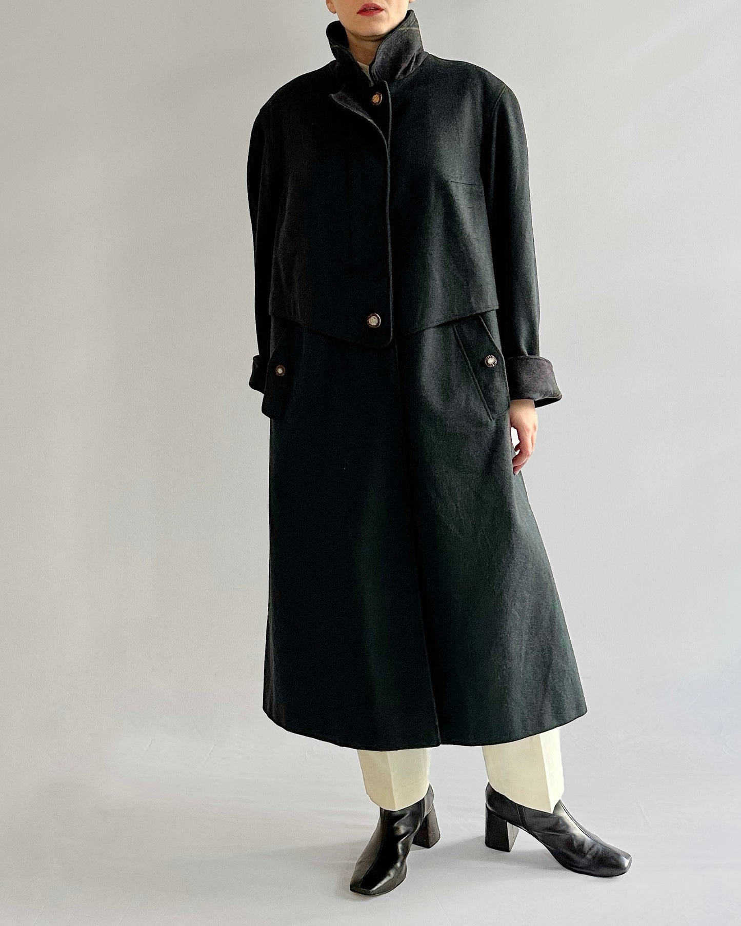 80s Green Wool-Alpaca Loden Coat