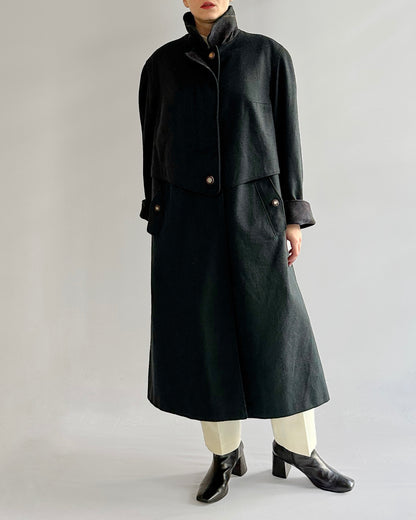 80s Green Wool-Alpaca Loden Coat