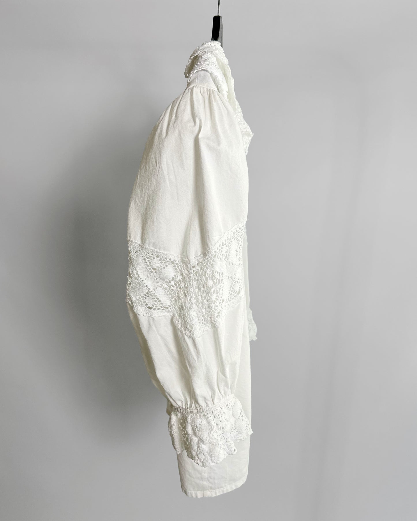 80s White Cotton Dirndl Blouse