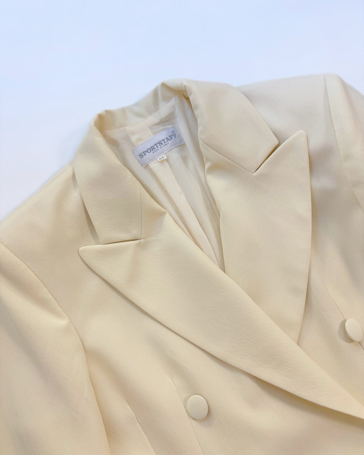 Vintage 1990s Cream Double Breasted Blazer - Made in Italy