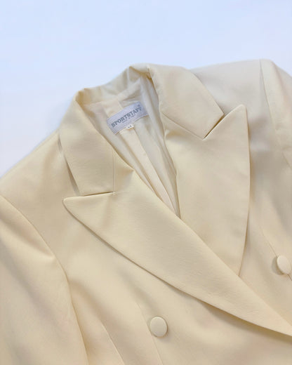 Vintage 1990s Cream Double Breasted Blazer - Made in Italy