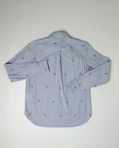 Kenzo Blue Striped Embroidered Shirt