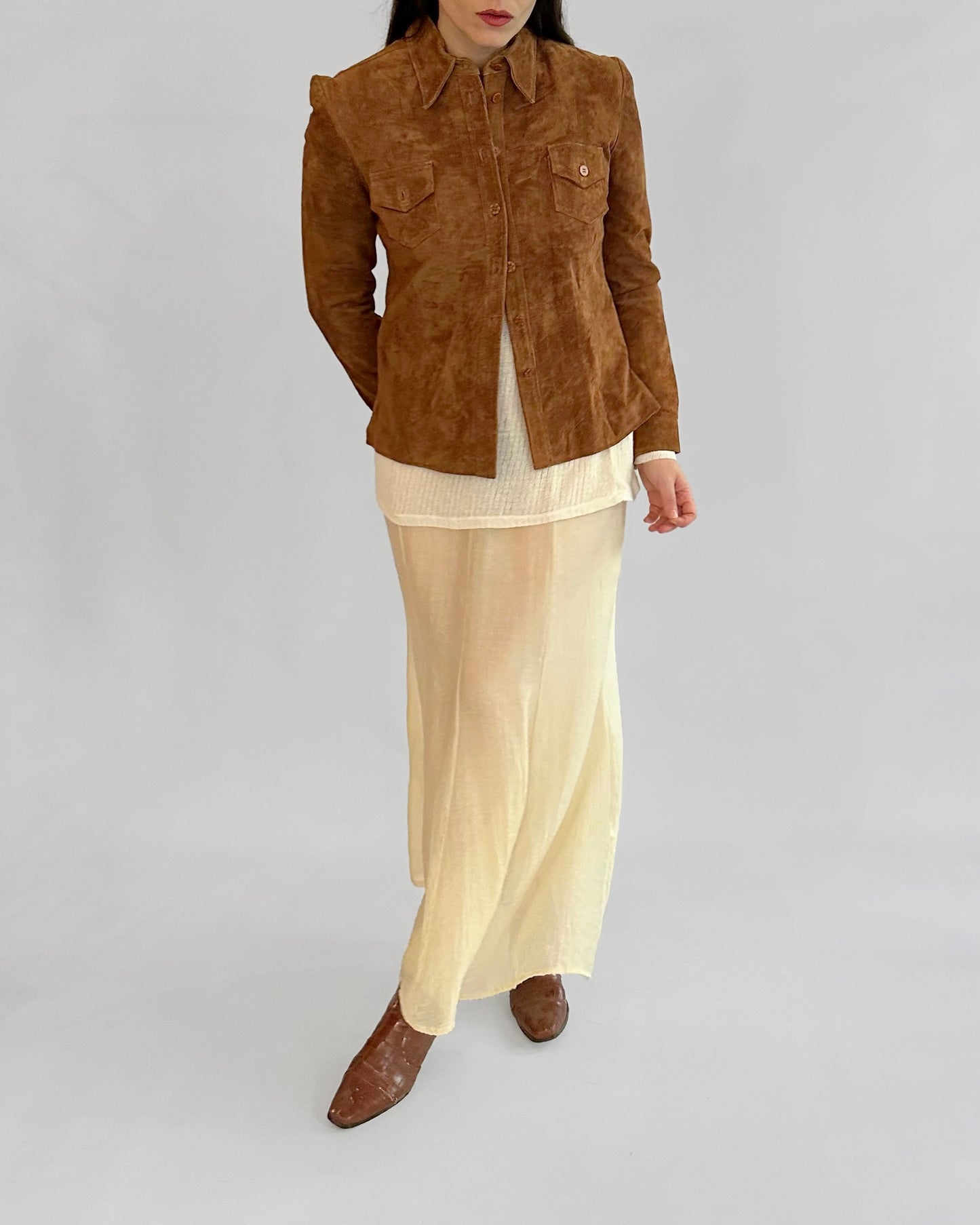 90s Brown Suede Shirt Jacket – Made in Spain