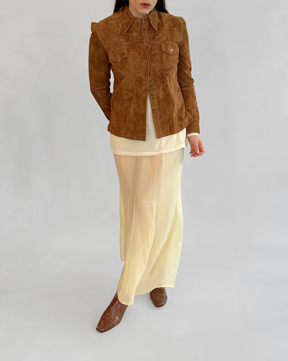 90s Brown Suede Shirt Jacket – Made in Spain
