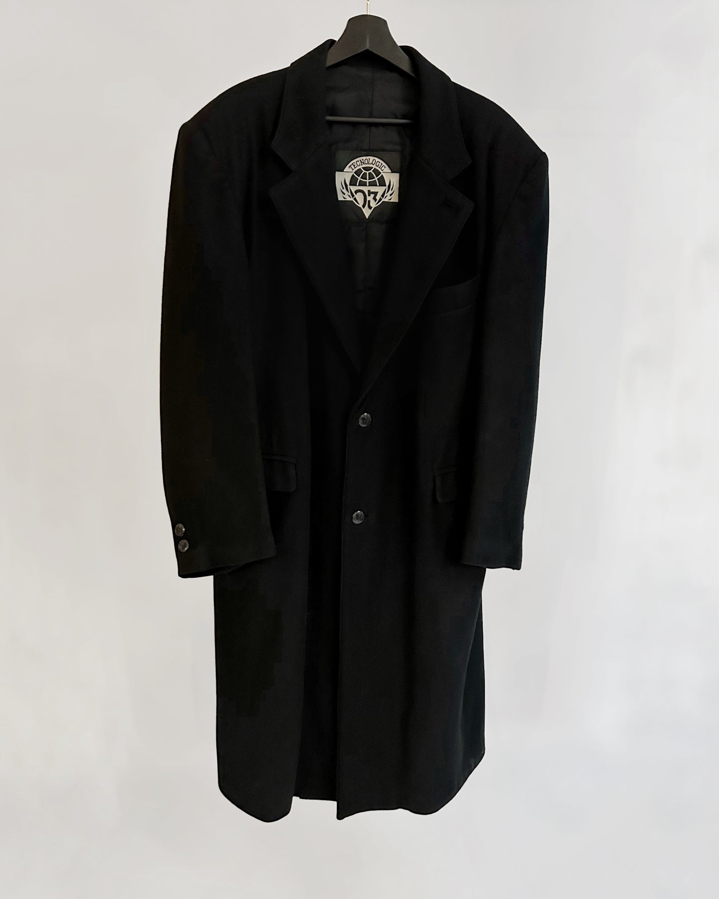 80s Black Wool Coat