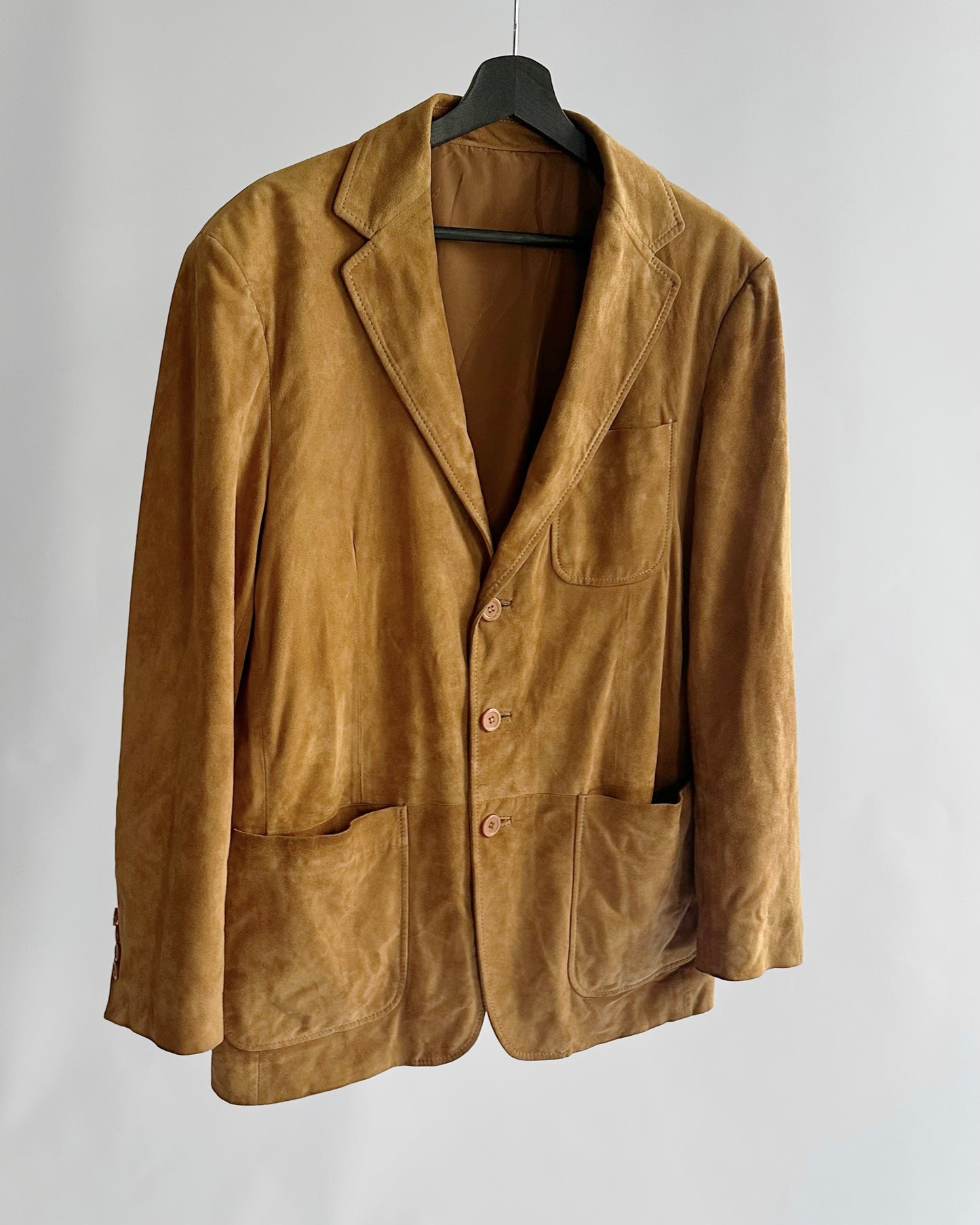 2000s Camel Goatskin Suede Blazer