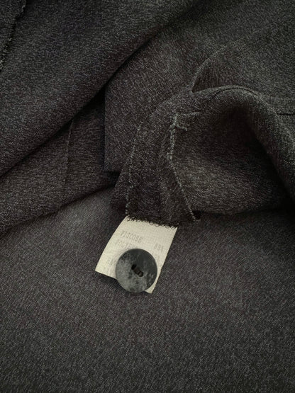 90s Dark Grey Sheer Maxi Shirt