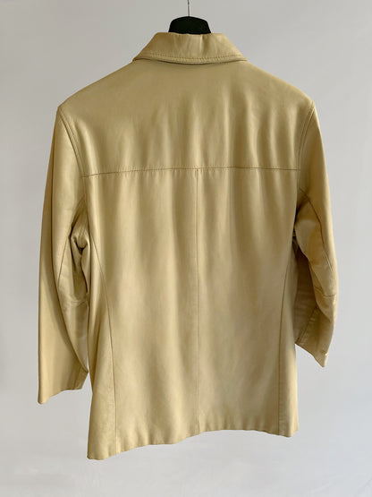 90s Beige Leather Jacket