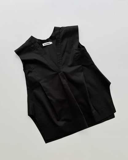 Jil Sander SS2013 Sculptural Black Cotton Top – Runway Piece