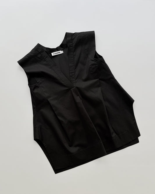 Jil Sander SS2013 Sculptural Black Cotton Top – Runway Piece