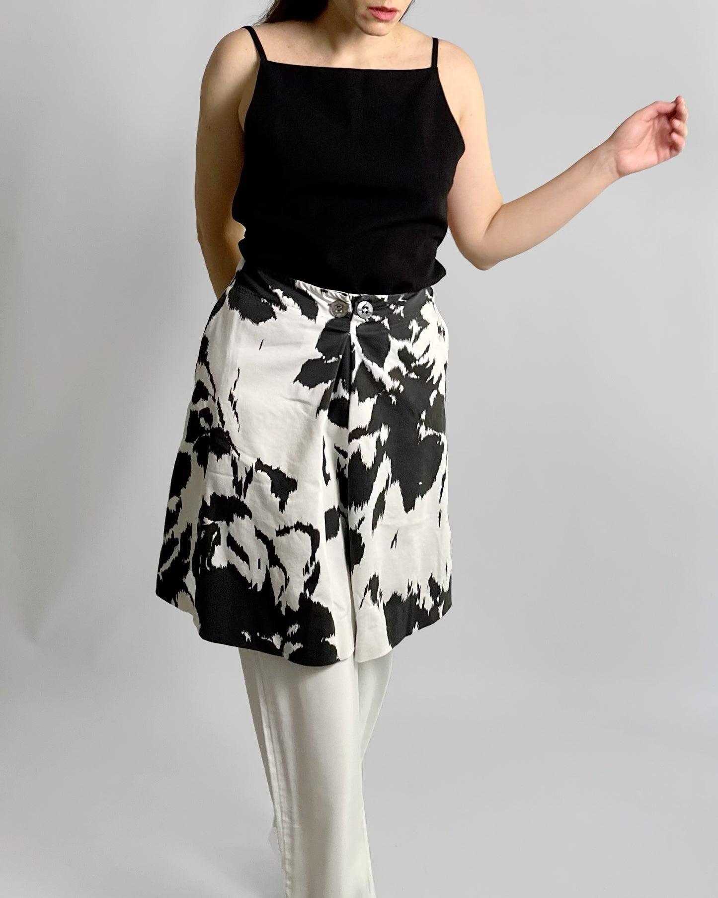 Max Mara Black & White A-Line Skirt