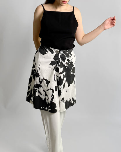 Max Mara Black & White A-Line Skirt