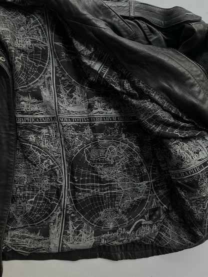 1990s Black Leather Bomber Jacket