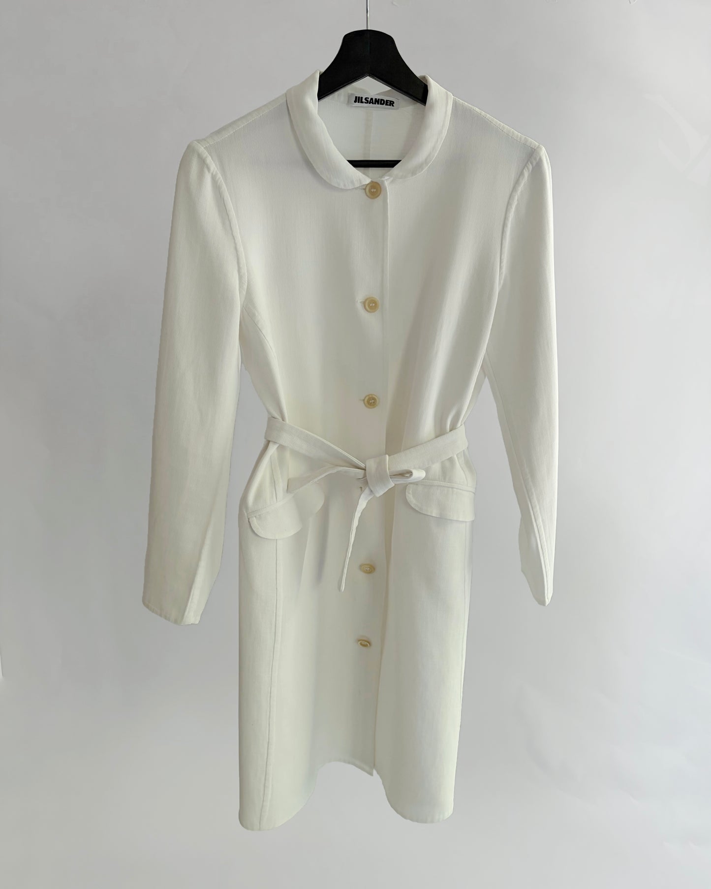Jil Sander 2000s White Cotton Coat Dress