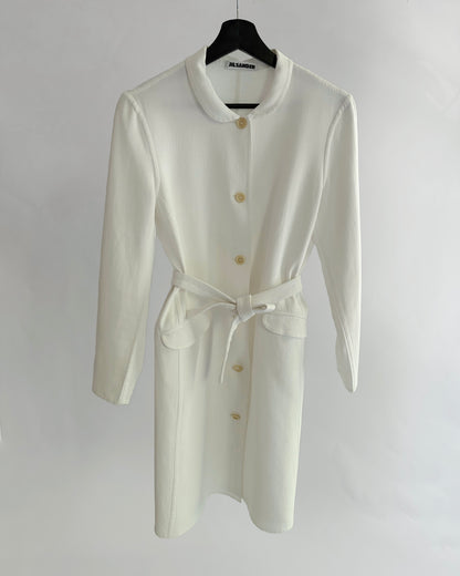 Jil Sander 2000s White Cotton Coat Dress