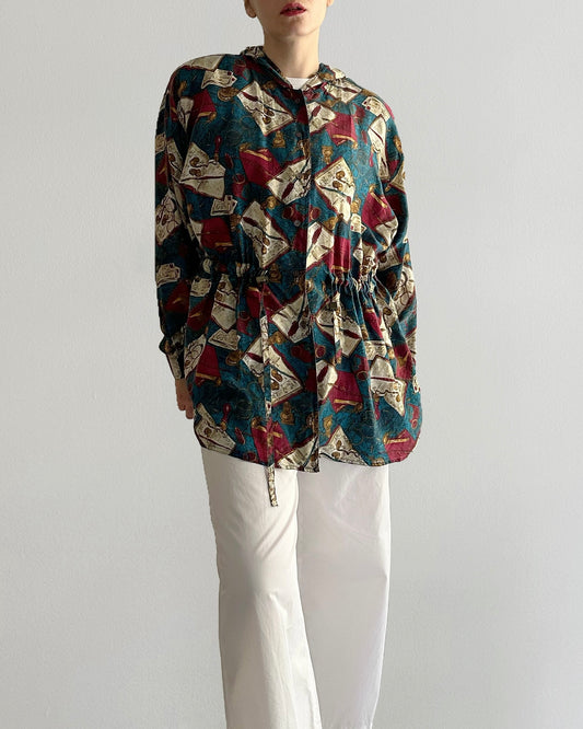 90s Hooded Silk Jacket