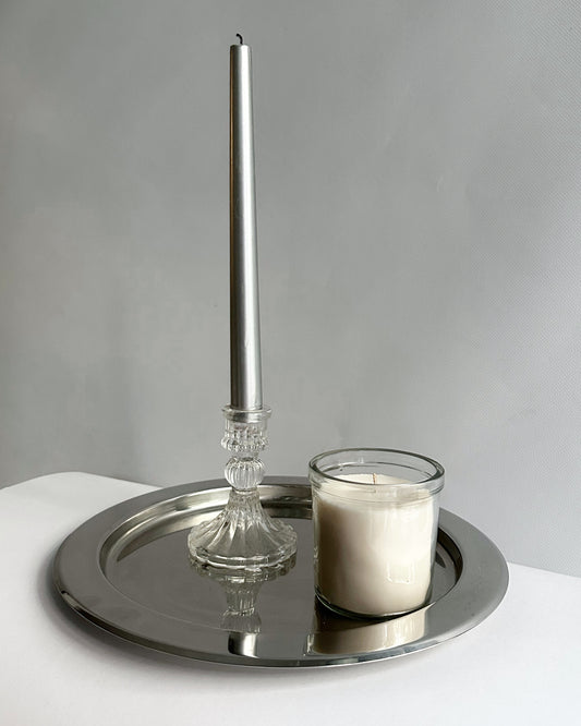 Vintage Stainless Steel Round Tray