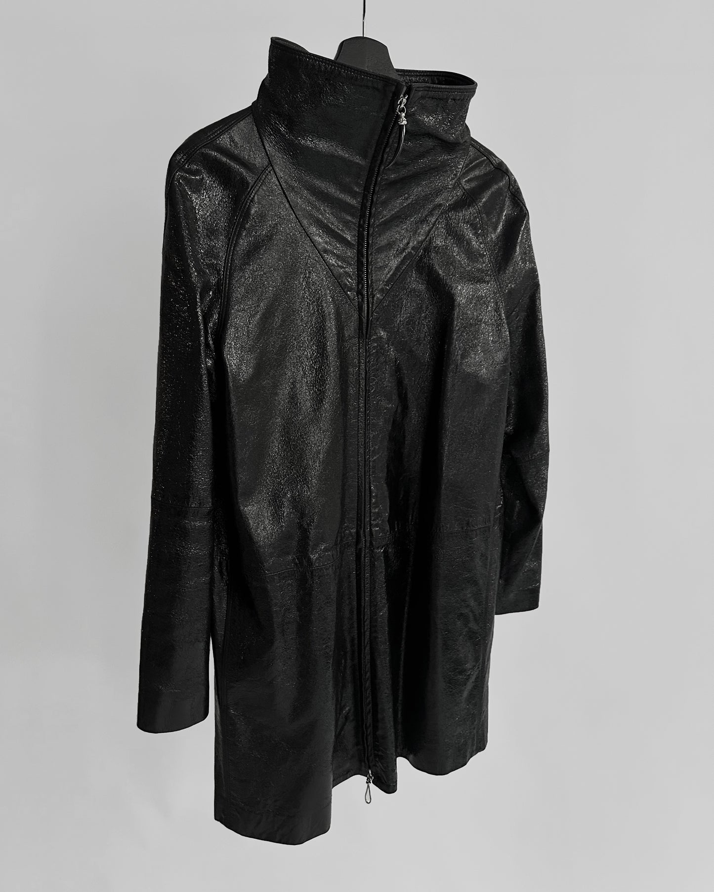 80s Gianfranco Ferré Black Patent Leather Coat