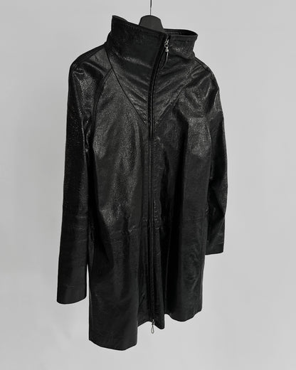 80s Gianfranco Ferré Black Patent Leather Coat
