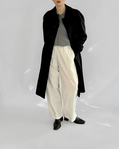 90s Gianfranco Ferré Charcoal Wool and Cashmere Coat