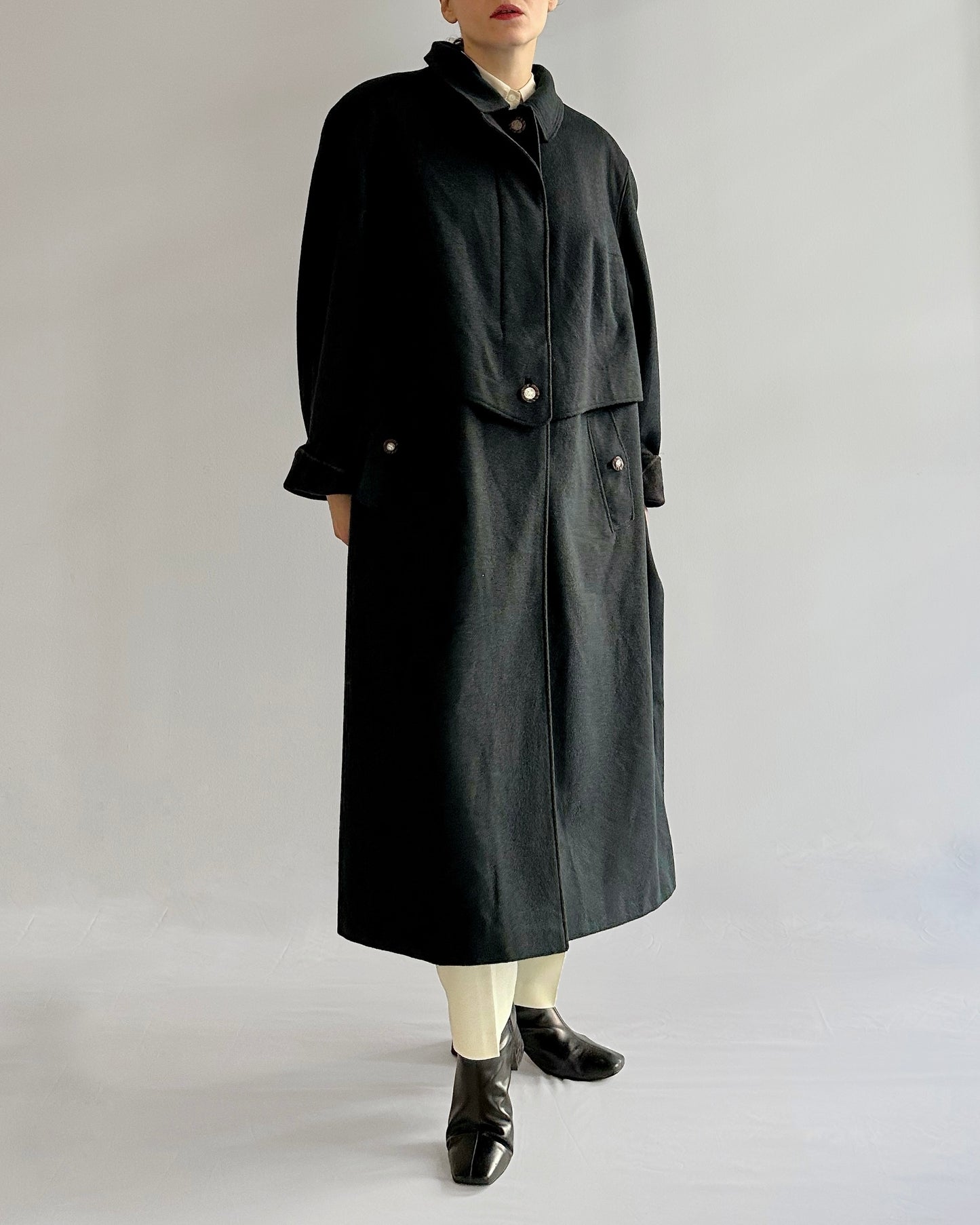 80s Green Wool-Alpaca Loden Coat