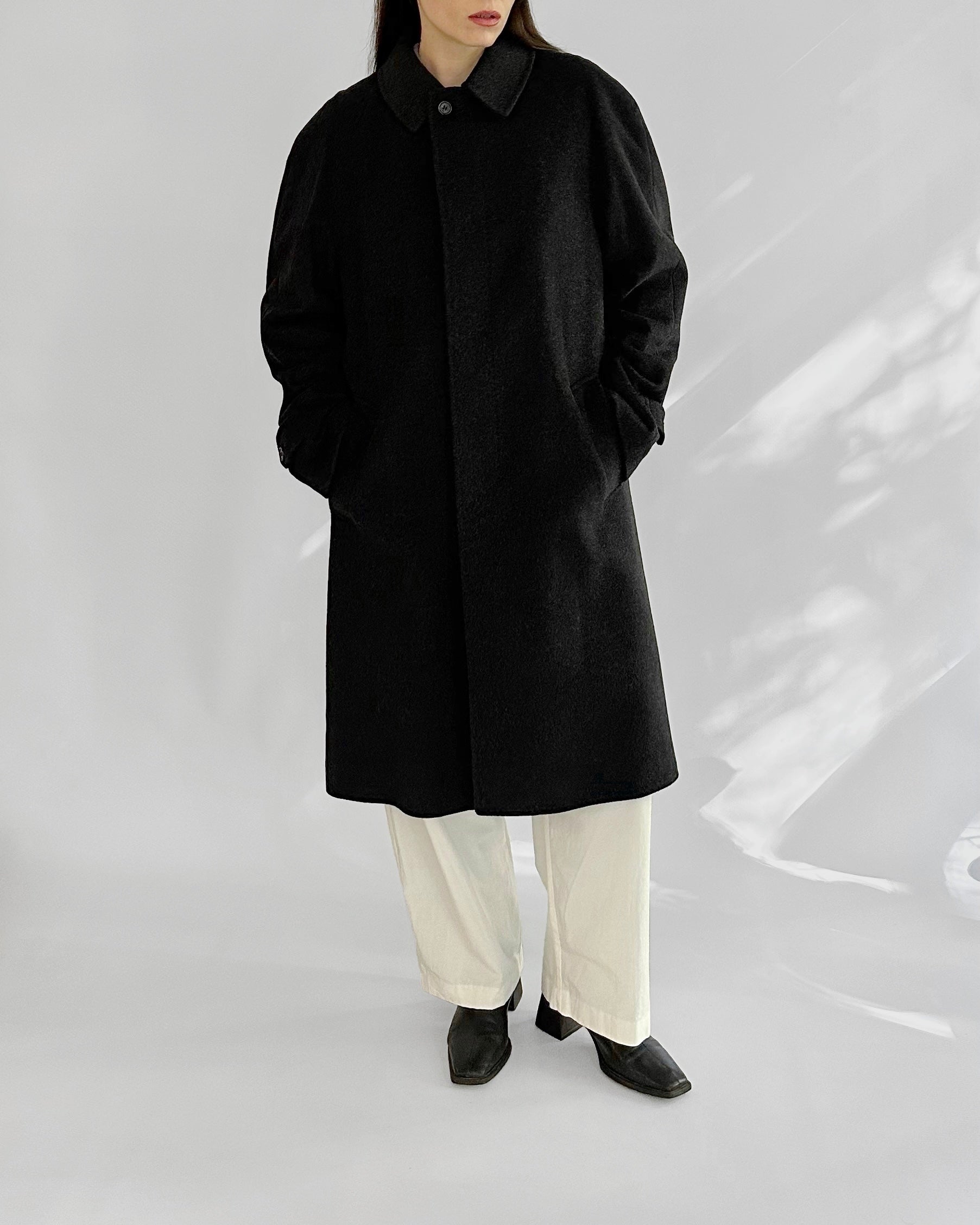 90s Gianfranco Ferré Charcoal Wool and Cashmere Coat – Alba