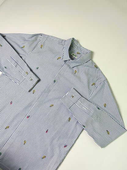 Kenzo Blue Striped Embroidered Shirt