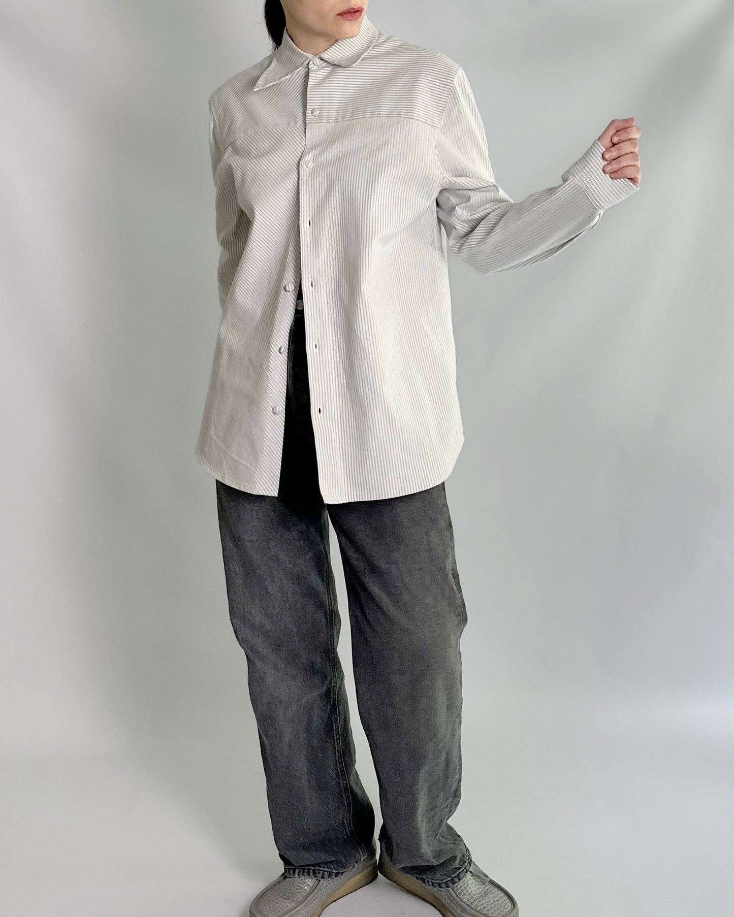MANS FW19 Striped Asymmetric Shirt