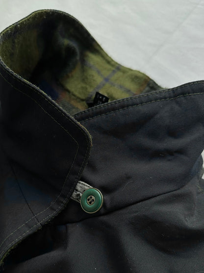 90s Navy Cotton Trench Coat