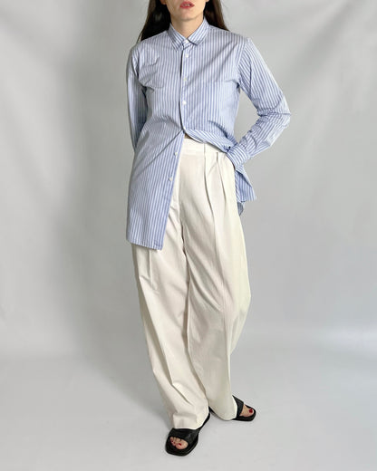 Comme des Garçons Blue Striped Maxi Shirt - Hommes Plus Fall 2013