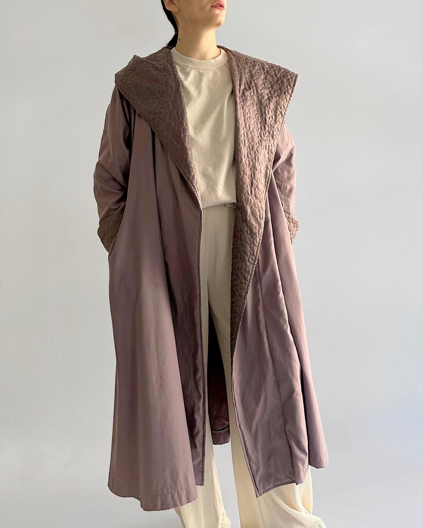 90s Mauve Hooded Coat