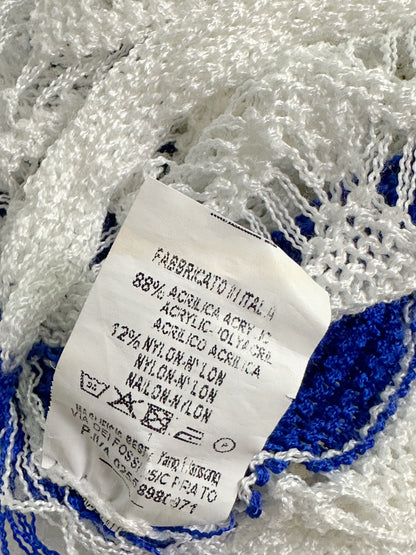 Vintage White and Blue Knit Summer Dress