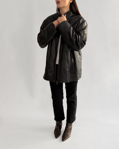 Vintage Pierre Cardin Black Leather Jacket