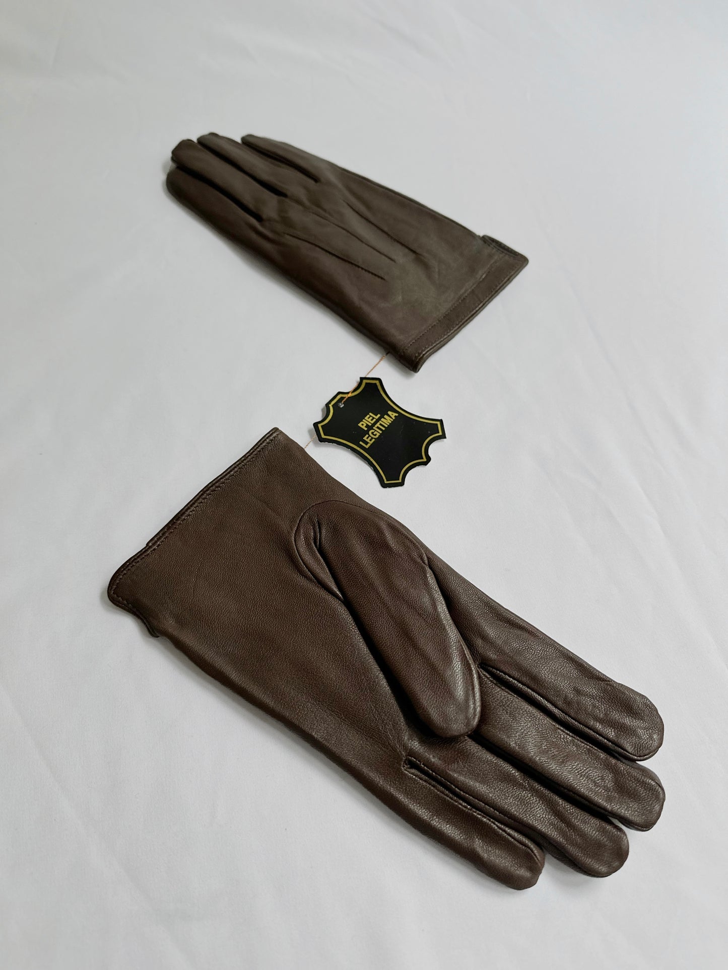 90s Brown Goat Leather Gloves - Size 9 1/2, NOS