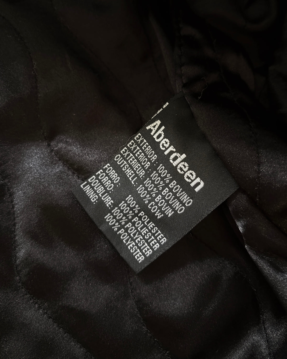 Vintage Aberdeen Leather Black Cowhide Motorcycle Jacket