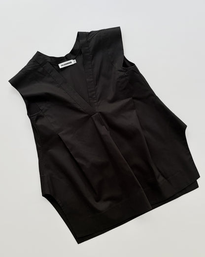 Jil Sander SS2013 Sculptural Black Cotton Top – Runway Piece