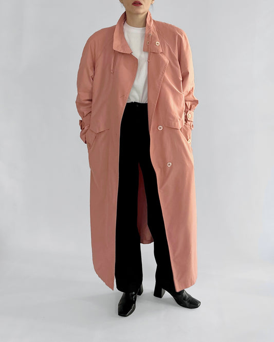 80s Dusty Rose Trench Coat