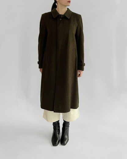 80s Steinbock Green Loden Wool Coat