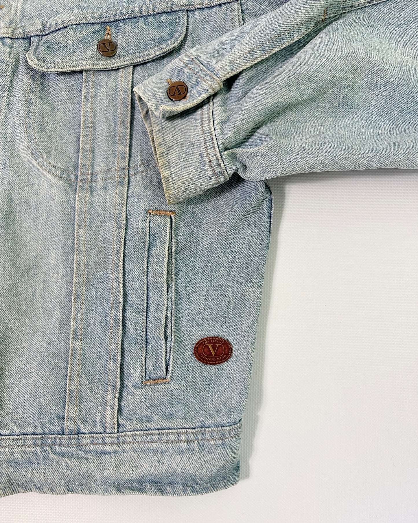 90s Valentino Garavani Denim Jacket - Light Blue Wash