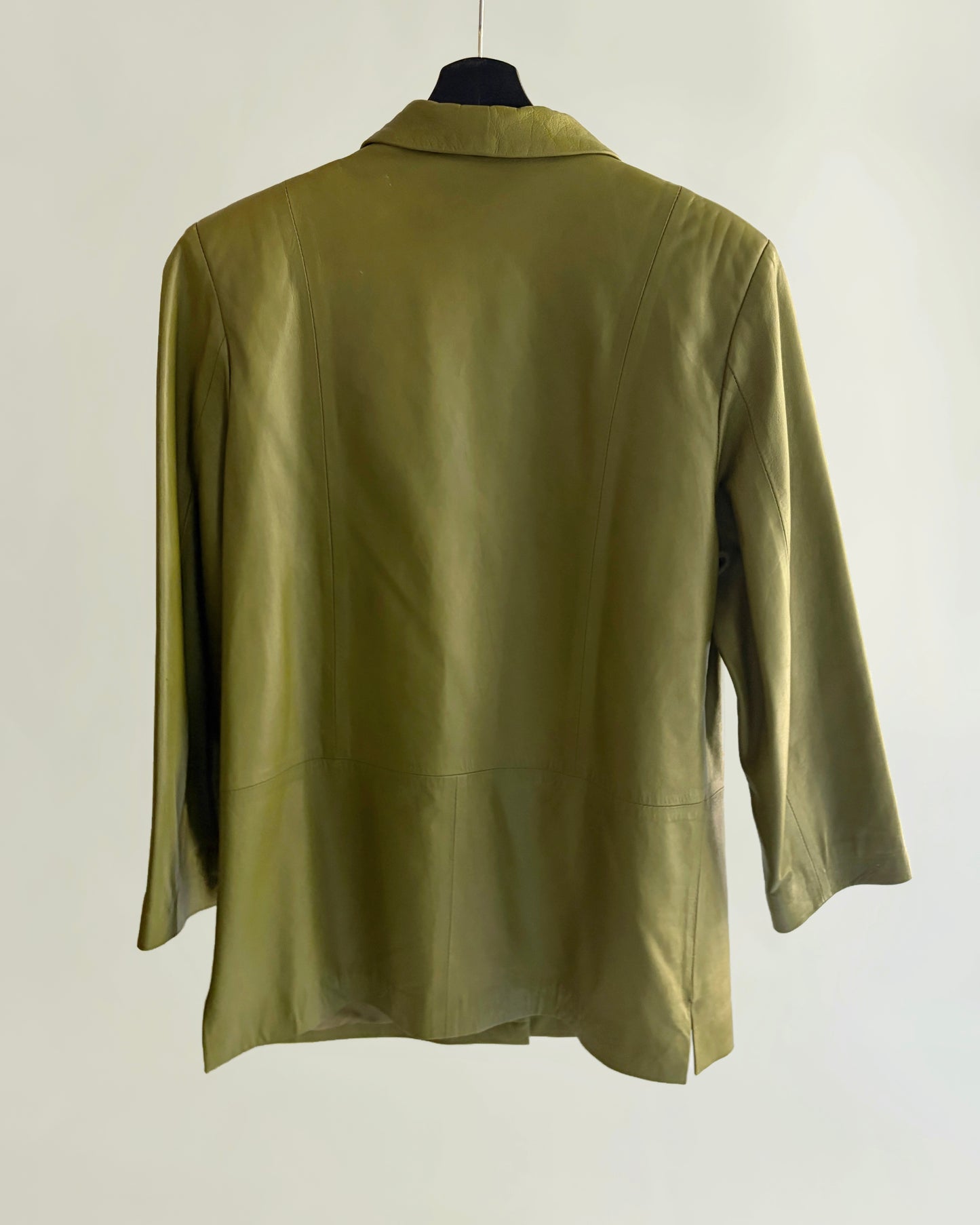 Vintage 1990s Olive Green Nappa Leather Jacket
