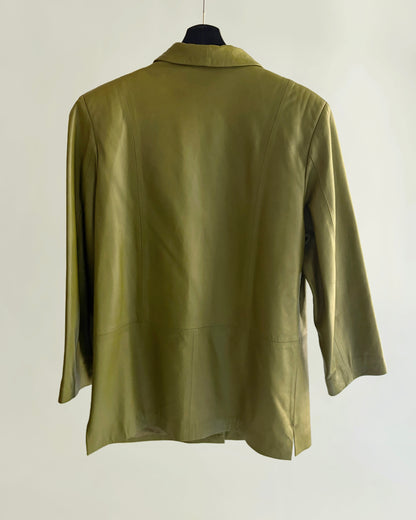 Vintage 1990s Olive Green Nappa Leather Jacket