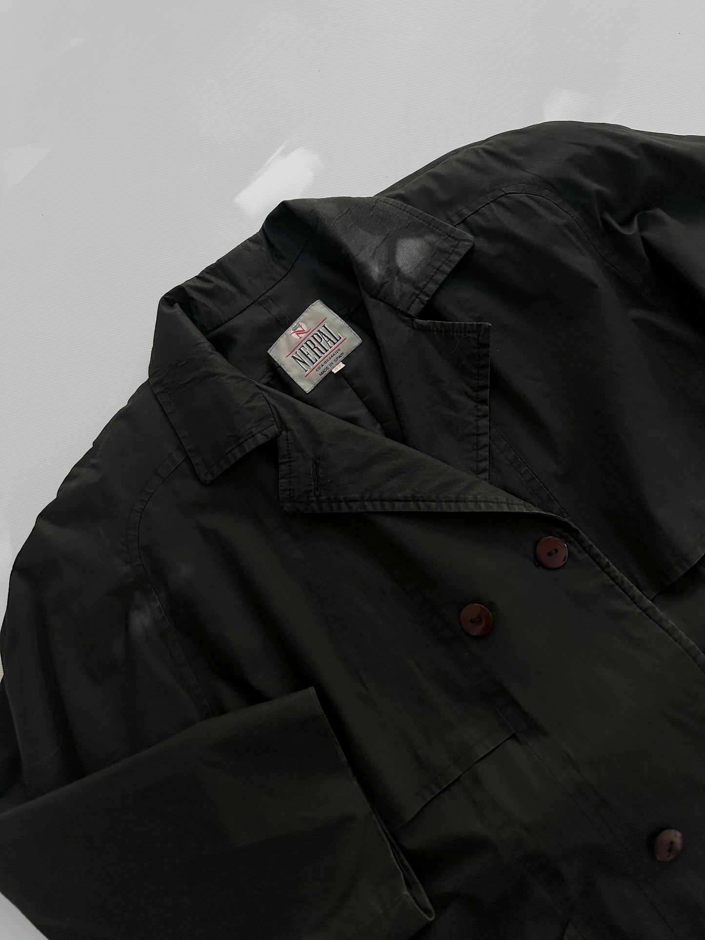 90s Black Belted Trench Coat