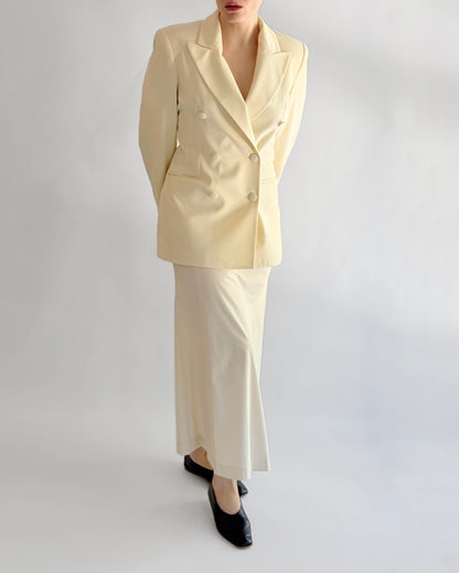 Vintage 1990s Cream Double Breasted Blazer - Made in Italy