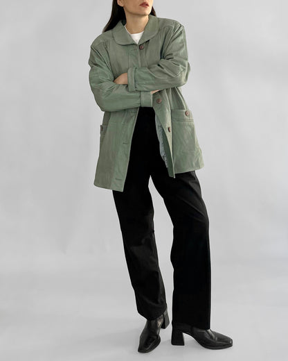 80s Green Leather Jacket